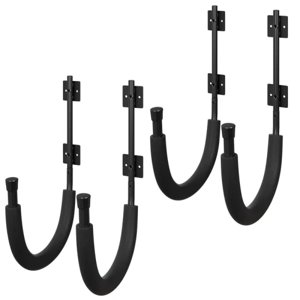 RAD Sportz 100 lbs. Capacity Kayak Wall Mount Hangers Storage Hook Rack, Black, 2-Pack