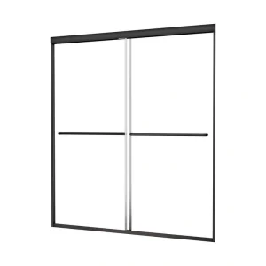 RAINLEX 50 in. to 54 in. W x 70 in. H Sliding Framed Shower Door in Matte Black Finish with Clear Glass