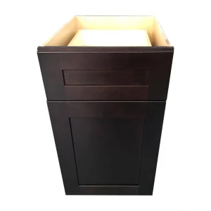 Ready to Assemble 9 in. x 34.5 in. x 24 in. Shaker Base Cabinet with 1-Door and 1-Drawer in Espresso
