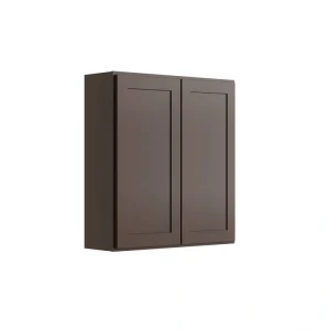 RELIABILT 27-in W x 36-in H x 12-in D Espresso Wall Fully Assembled Plywood Cabinet (Shaker Door Style)