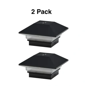 RELIABILT 3-in x 3-in 5-Lumen Black Solar LED Outdoor Post Cap Light (5000 K)