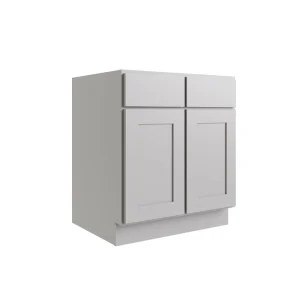 RELIABILT 36-in W x 34.5-in H x 24-in D Grey 2-Drawers Base Fully Assembled Plywood Cabinet (Flat Panel Shaker Style) T726918208