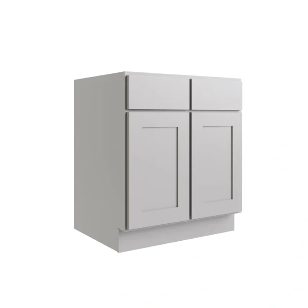 RELIABILT 36-in W x 34.5-in H x 24-in D Grey 2-Drawers Base Fully Assembled Plywood Cabinet (Flat Panel Shaker Style) T726918208