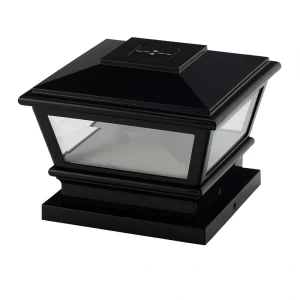 RELIABILT 4-in x 4-in 5-Lumen Black Solar LED Outdoor Post Cap Light (5000 K) T726916188