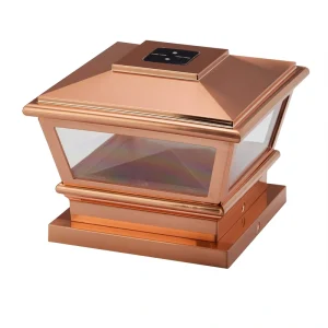 RELIABILT 4-in x 4-in 5-Lumen Copper Solar LED Outdoor Post Cap Light (5000 K)