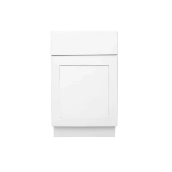 RELIABILT Fairplay 21-in W x 34.5-in H x 24-in D White 1-Drawer Base Ready To Assemble Plywood Cabinet (Recessed Panel Shaker Door Style)