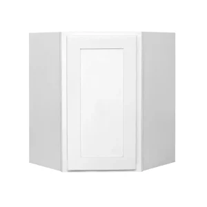 RELIABILT Fairplay 24-in W x 30-in H x 24-in D White Diagonal Corner Wall Ready To Assemble Plywood Cabinet (Recessed Panel Shaker Style)