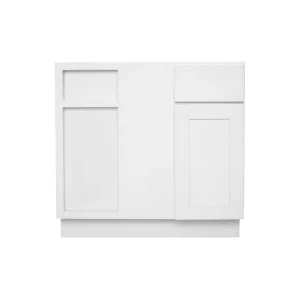 RELIABILT Fairplay 36-in W x 34.5-in H x 24-in D White Blind 1-Drawer Corner Base Ready To Assemble Plywood Cabinet (Recessed Panel Shaker Style)