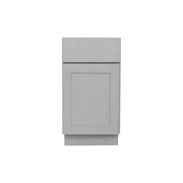 RELIABILT Overlake 18-in W x 34.5-in H x 24-in D Gray 1-Drawer Pull-out Wastebasket Base Ready To Assemble Plywood Cabinet (Recessed Panel Shaker Style)