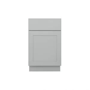 RELIABILT Overlake 24-in W x 34.5-in H x 24-in D Gray 1-Drawer Base Ready To Assemble Plywood Cabinet (Recessed Panel Shaker Door Style)