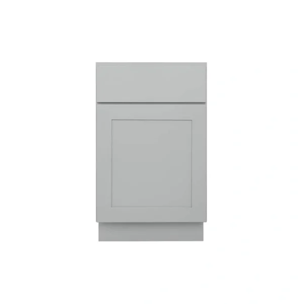 RELIABILT Overlake 24-in W x 34.5-in H x 24-in D Gray 1-Drawer Base Ready To Assemble Plywood Cabinet (Recessed Panel Shaker Door Style)