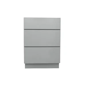 RELIABILT Overlake 24-in W x 34.5-in H x 24-in D Gray 3-Drawers Base Ready To Assemble Plywood Cabinet (Flat Panel Style)