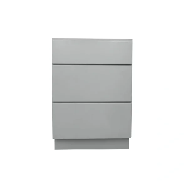 RELIABILT Overlake 24-in W x 34.5-in H x 24-in D Gray 3-Drawers Base Ready To Assemble Plywood Cabinet (Flat Panel Style)