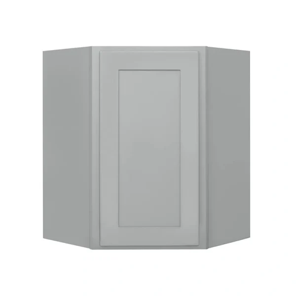 RELIABILT Overlake 24-in W x 36-in H x 24-in D Gray Diagonal Corner Wall Ready To Assemble Plywood Cabinet (Recessed Panel Shaker Style)