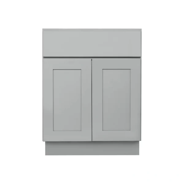 RELIABILT Overlake 27-in W x 34.5-in H x 24-in D Gray 1-Drawer Base Ready To Assemble Plywood Cabinet (Recessed Panel Shaker Door Style)
