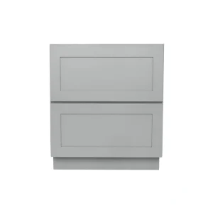 RELIABILT Overlake 30-in W x 34.5-in H x 24-in D Gray 2-Drawers Base Ready To Assemble Plywood Cabinet (Recessed Panel Style)