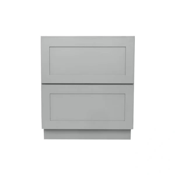 RELIABILT Overlake 30-in W x 34.5-in H x 24-in D Gray 2-Drawers Base Ready To Assemble Plywood Cabinet (Recessed Panel Style)