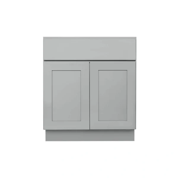 RELIABILT Overlake 36-in W x 34.5-in H x 24-in D Gray 1-Drawer Base Ready To Assemble Plywood Cabinet (Recessed Panel Shaker Door Style)