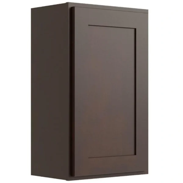 RELIABILT Parkstone 12-in W x 30-in H x 12-in D Espresso Wall Fully Assembled Plywood Cabinet (Shaker Door Style) T726918367