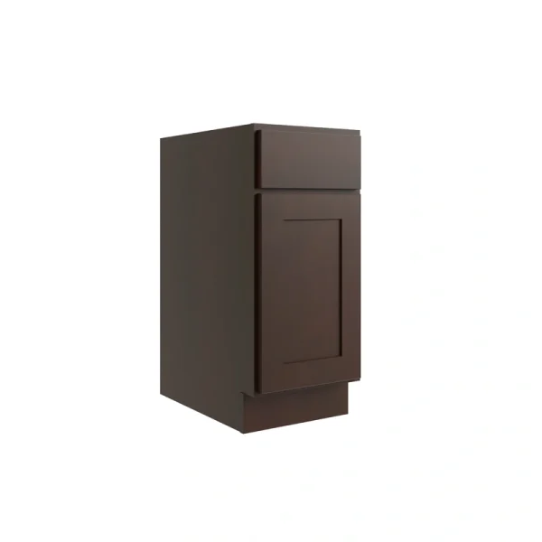 RELIABILT Parkstone 12-in W x 34.5-in H x 24-in D Espresso 1-Drawer Base Fully Assembled Plywood Cabinet (Flat Panel Shaker Style) T726918560