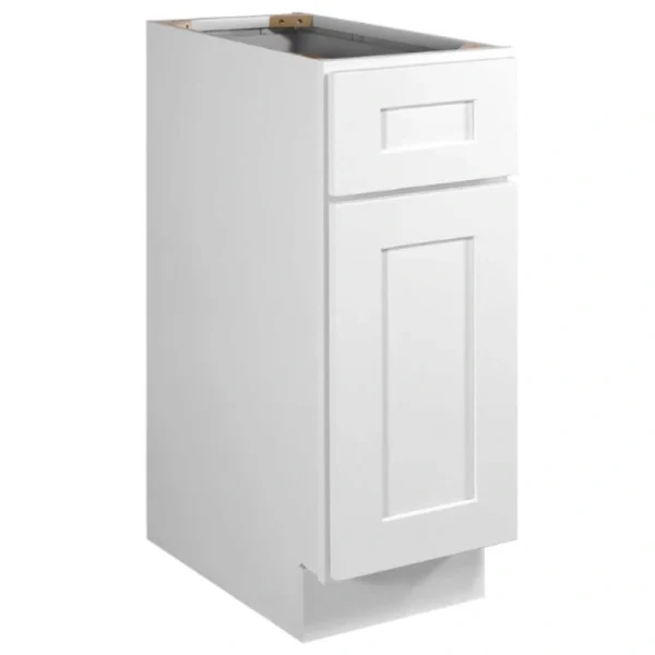 RELIABILT Parkstone 12-in W x 34.5-in H x 24-in D White 3-Drawer Base Fully Assembled Plywood Cabinet (Flat Panel Style) T726918364