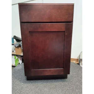 RELIABILT Parkstone 15-in W x 34.5-in H x 24-in D Espresso 1-Drawer Base Fully Assembled Plywood Cabinet (Flat Panel Shaker Style) T726918357