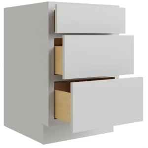 RELIABILT Parkstone 15-in W x 34.5-in H x 24-in D Grey 3-Drawer Base Fully Assembled Plywood Cabinet (Flat Panel Style)
