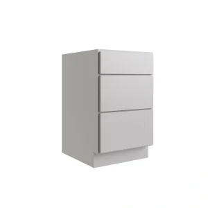RELIABILT Parkstone 18-in W x 34.5-in H x 24-in D Grey 3-Drawer Base Fully Assembled Plywood Cabinet (Flat Panel Style) T726918340