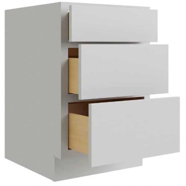 RELIABILT Parkstone 18-in W x 34.5-in H x 24-in D Grey 3-Drawer Base Fully Assembled Plywood Cabinet (Flat Panel Style) T726918345
