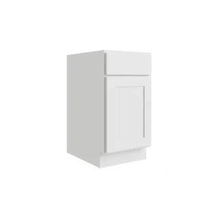 RELIABILT Parkstone 18-in W x 34.5-in H x 24-in D White 1-Drawer Base Fully Assembled Plywood Cabinet (Flat Panel Shaker Style) T726918548