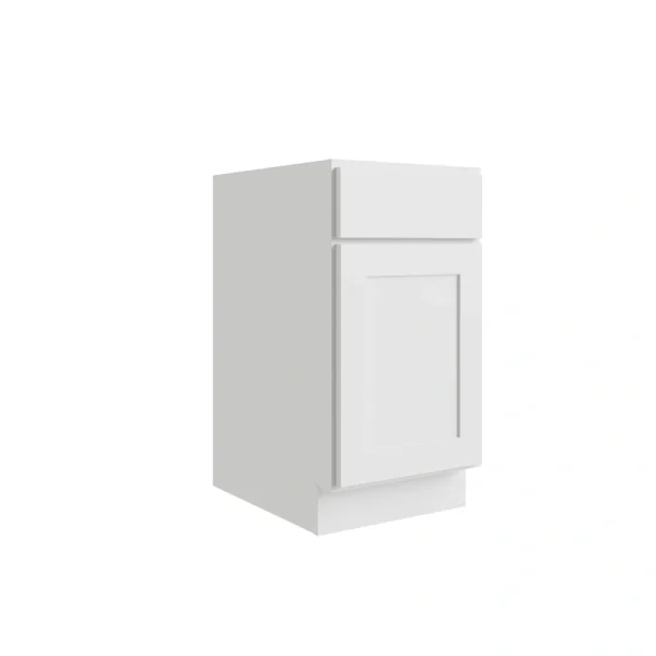 RELIABILT Parkstone 18-in W x 34.5-in H x 24-in D White 1-Drawer Base Fully Assembled Plywood Cabinet (Flat Panel Shaker Style) T726918548