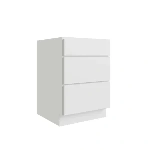 RELIABILT Parkstone 18-in W x 34.5-in H x 24-in D White 3-Drawer Base Fully Assembled Plywood Cabinet (Flat Panel Style) T726918546