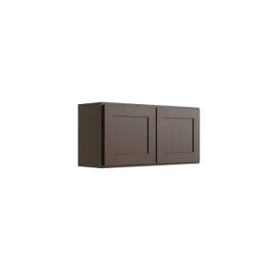 RELIABILT Parkstone 24-in W x 18-in H x 12-in D Espresso Wall Fully Assembled Plywood Cabinet (Shaker Door Style) T726918526