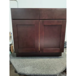 RELIABILT Parkstone 27-in W x 34.5-in H x 24-in D Espresso 1-Drawer Base Fully Assembled Plywood Cabinet (Flat Panel Shaker Style) T726918290