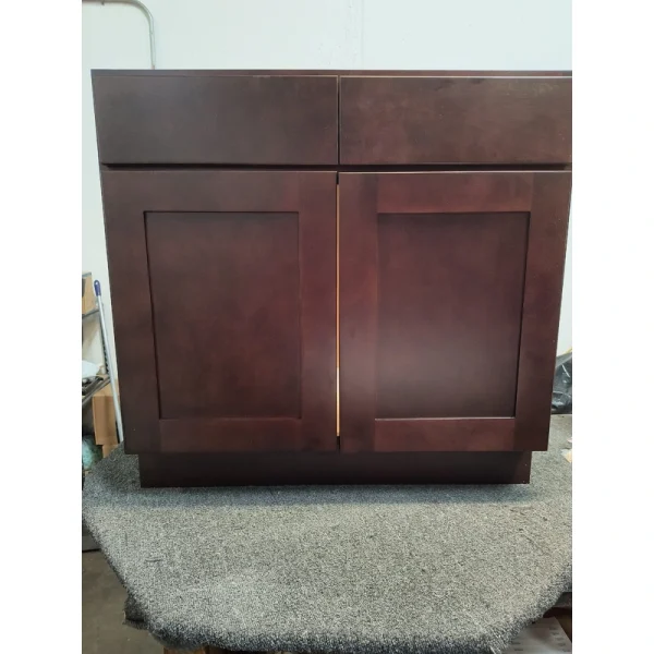 RELIABILT Parkstone 27-in W x 34.5-in H x 24-in D Espresso 1-Drawer Base Fully Assembled Plywood Cabinet (Flat Panel Shaker Style) T726918290