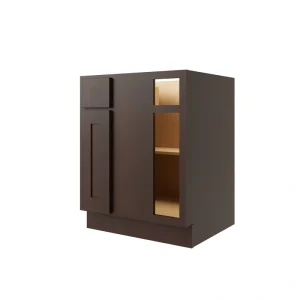 RELIABILT Parkstone 27-in W x 34.5-in H x 24-in D Espresso Blind 1-Drawer Base Fully Assembled Plywood Cabinet (Flat Panel Shaker Style) T726918507