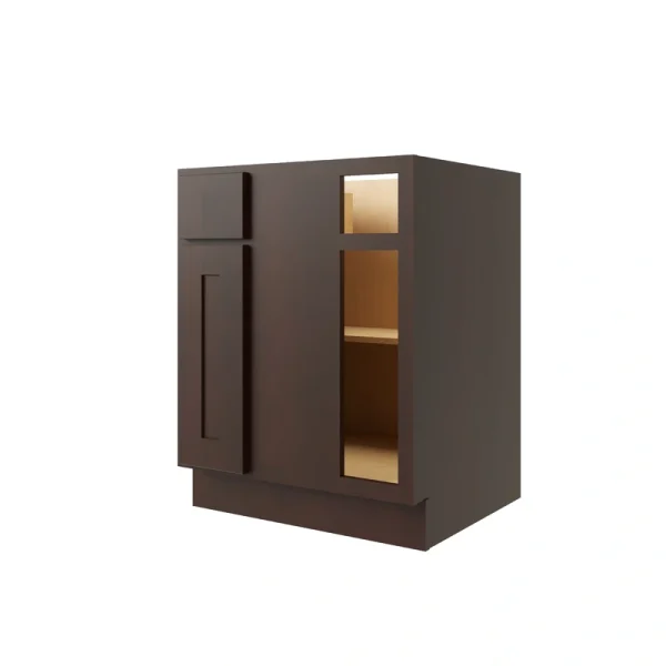 RELIABILT Parkstone 27-in W x 34.5-in H x 24-in D Espresso Blind 1-Drawer Base Fully Assembled Plywood Cabinet (Flat Panel Shaker Style) T726918507