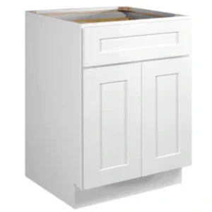 RELIABILT Parkstone 27-in W x 34.5-in H x 24-in D White 1-Drawer Base Fully Assembled Plywood Cabinet (Flat Panel Shaker Style)