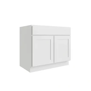 RELIABILT Parkstone 27-in W x 34.5-in H x 24-in D White Sink Base Fully Assembled Plywood Cabinet (Flat Panel Shaker Style) T726918279