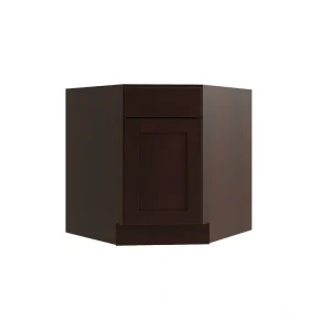 RELIABILT Parkstone 36-in W x 34.5-in H x 24-in D Espresso Diagonal Sink Base Fully Assembled Plywood Cabinet (Flat Panel Shaker Style)