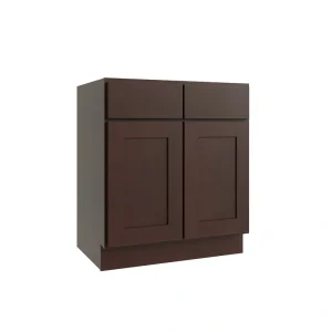 RELIABILT Parkstone 42-in W x 34.5-in H x 24-in D Espresso 2-Drawers Base Fully Assembled Plywood Cabinet (Flat Panel Shaker Style) T726918448
