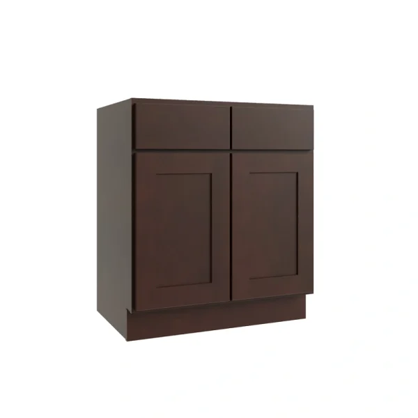 RELIABILT Parkstone 42-in W x 34.5-in H x 24-in D Espresso Sink Base Fully Assembled Plywood Cabinet (Flat Panel Shaker Style) T726918447