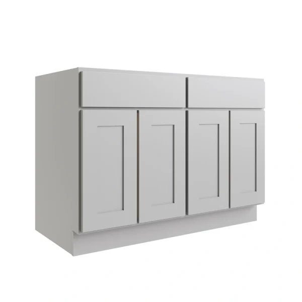 RELIABILT Parkstone 48-in W x 34.5-in H x 24-in D Grey 2-Drawers Base Fully Assembled Plywood Cabinet (Flat Panel Shaker Style) T726918169