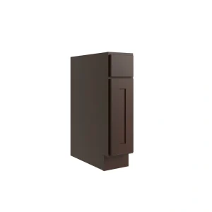 RELIABILT Parkstone 9-in W x 34.5-in H x 24-in D Espresso 1-Drawer Base Fully Assembled Plywood Cabinet (Flat Panel Shaker Style) T726918441
