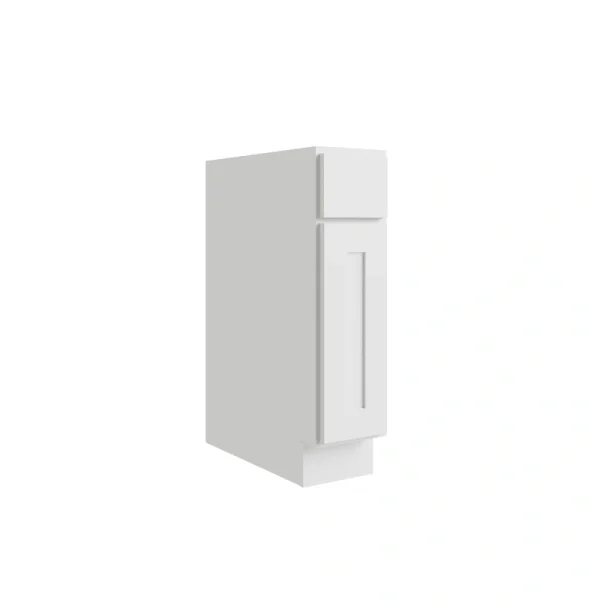 RELIABILT Parkstone 9-in W x 34.5-in H x 24-in D White 1-Drawer Base Fully Assembled Plywood Cabinet (Flat Panel Shaker Style)