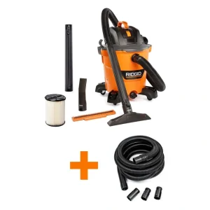 RIDGID 12 Gallon 5.0 Peak HP NXT Shop Vac Wet Dry Vacuum with General Debris Filter, Hose, Accessories and 20 ft. Locking Hose
