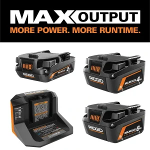 RIDGID 18V 2.0 Ah, 4.0 Ah, 6.0 Ah Lithium-Ion Battery and Charger Starter Kit