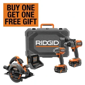 RIDGID 18V Brushless 2-Tool Combo Kit with 6.0 Ah & 4.0 Ah MAX Output Batteries, Charger, Hard Case, & 7-1/4 in. Circular Saw