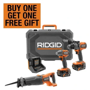 RIDGID 18V Brushless 2-Tool Combo Kit with 6.0 Ah & 4.0 Ah MAX Output Batteries, Charger, Hard Case, & Reciprocating Saw