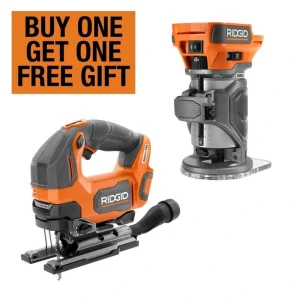 RIDGID 18V Brushless 2-Tool Combo Kit with Compact Trim Router and Jig Saw (Tools Only)